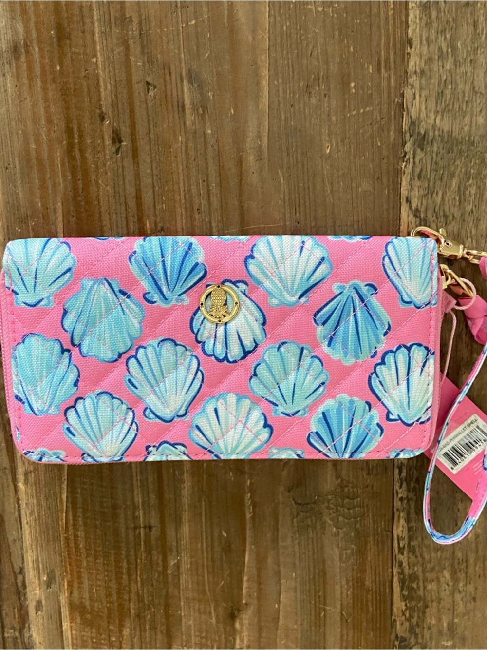 Simply Southern Pink Seashell Wristlet Wallet Card Holder  NWT - Picture 2 of 5